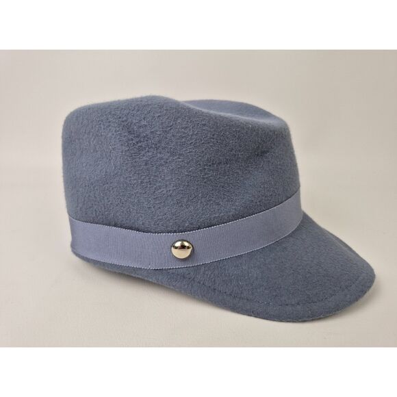 Gigi Burris Women's Millinery Samira Blue Denim Felt Hat Size Small - Picture 1 of 6